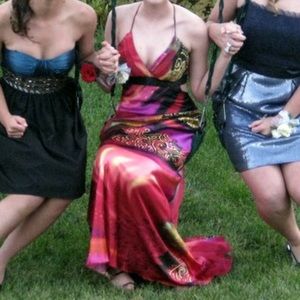 Multicolor Silk Gown